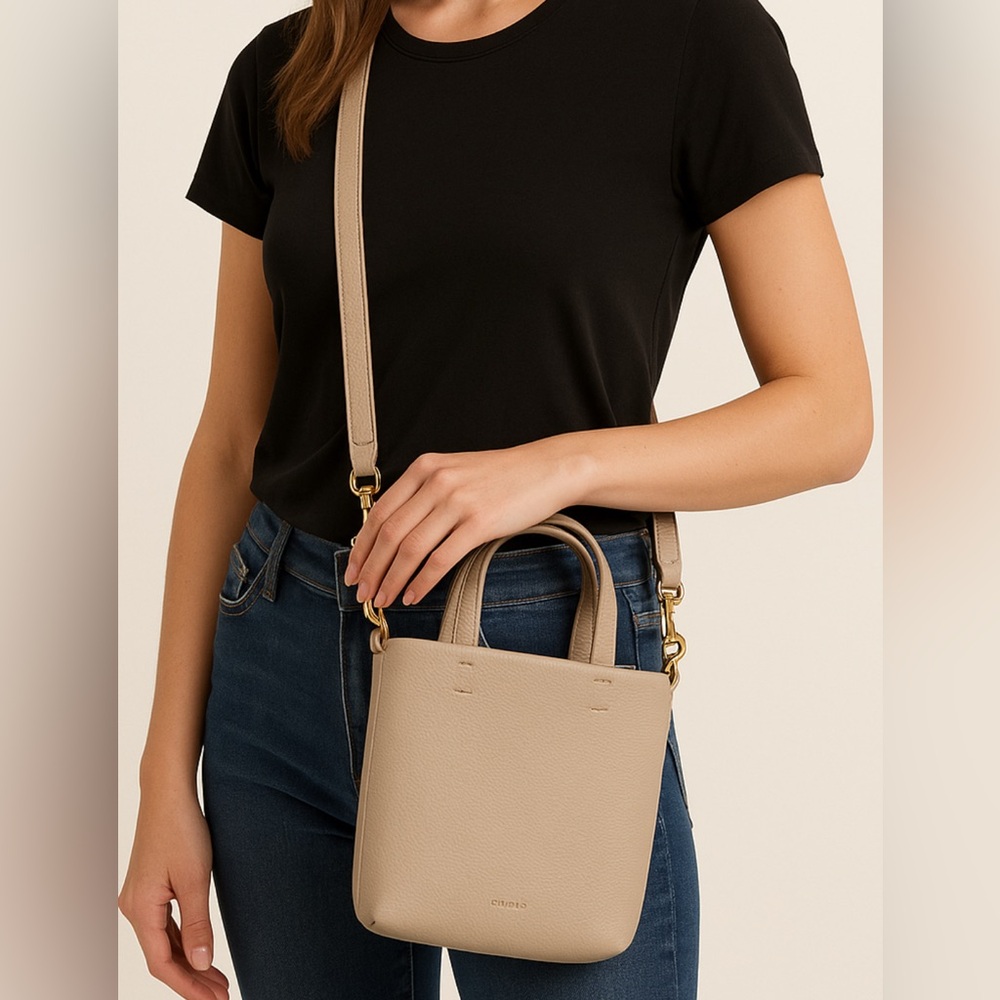 Stunning Cuyana Tan Crossbody Bag - Phone Carryall!